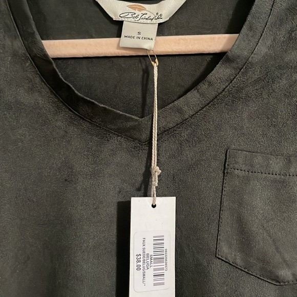 NWT Bob Timberlake Faux Suede Short-Sleeve Tee for Ladies Small - Picture 3 of 4